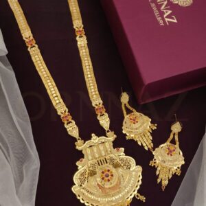 Latest 1 Gram Gold Plated Long Set with Earrings