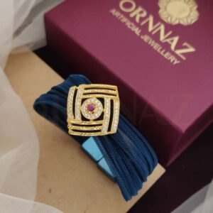 Square Shape One Gram Gold Plated AD Belt Bracelet - O1G AB 102