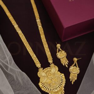 Stripe Pattern New One Gram Gold Plated Long Set