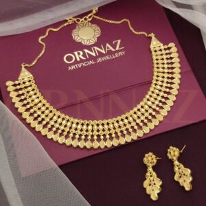 One Gram Gold Hasdi style Necklace Set with Earrings