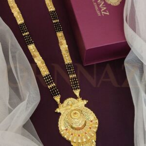 Half Round style Pendent Gold Long Mangalsutra