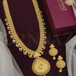 One Gram Gold Oval Shape Rani Haram Set