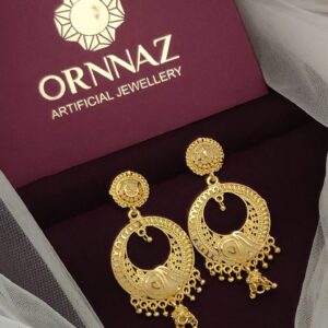 Royal Gold Polish Chandbali Earrings