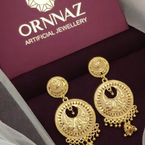 Antique Gold Plated Chandbali Earrings