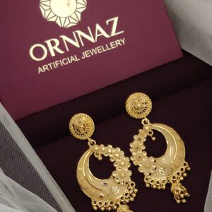 Handcrafted Gold Polish Chandbali Earrings