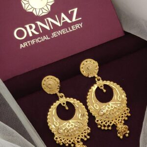 Traditional Gold Finish Chandbali Earrings
