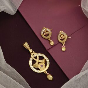 AD Stone 1 Gram Gold Plated Pendant Set