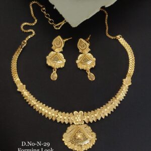 Antique Finish 1 Gram Necklace Set with Earrings