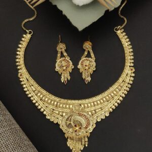 Lightweight 1 Gram Necklace Set with Earrings